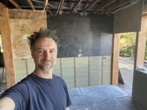 Jeremy Thomas of Environmentarian Hemp Crete wall