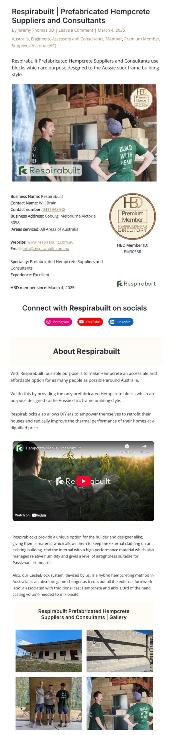 HBD Premium Member listing