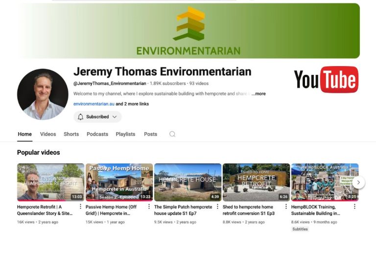 Hempcrete in Australia in Season 3 (Current)