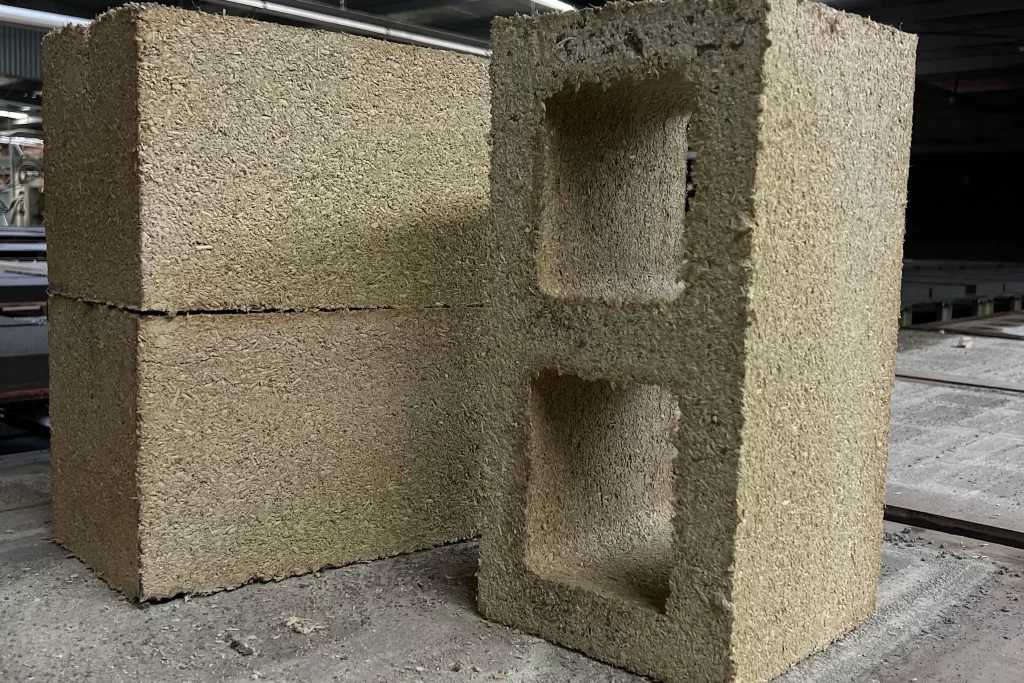 Hemp bricks are lighter than conventional bricks.Credit:Joost Bakker