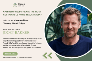 JJoost Bakker to Headline iHemp NSW Webinar on Regenerative Building with Hemp