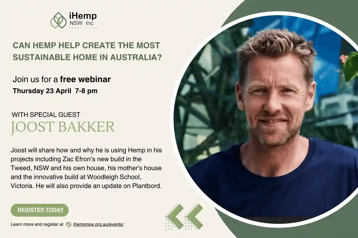Joost Bakker to Headline iHemp NSW Webinar