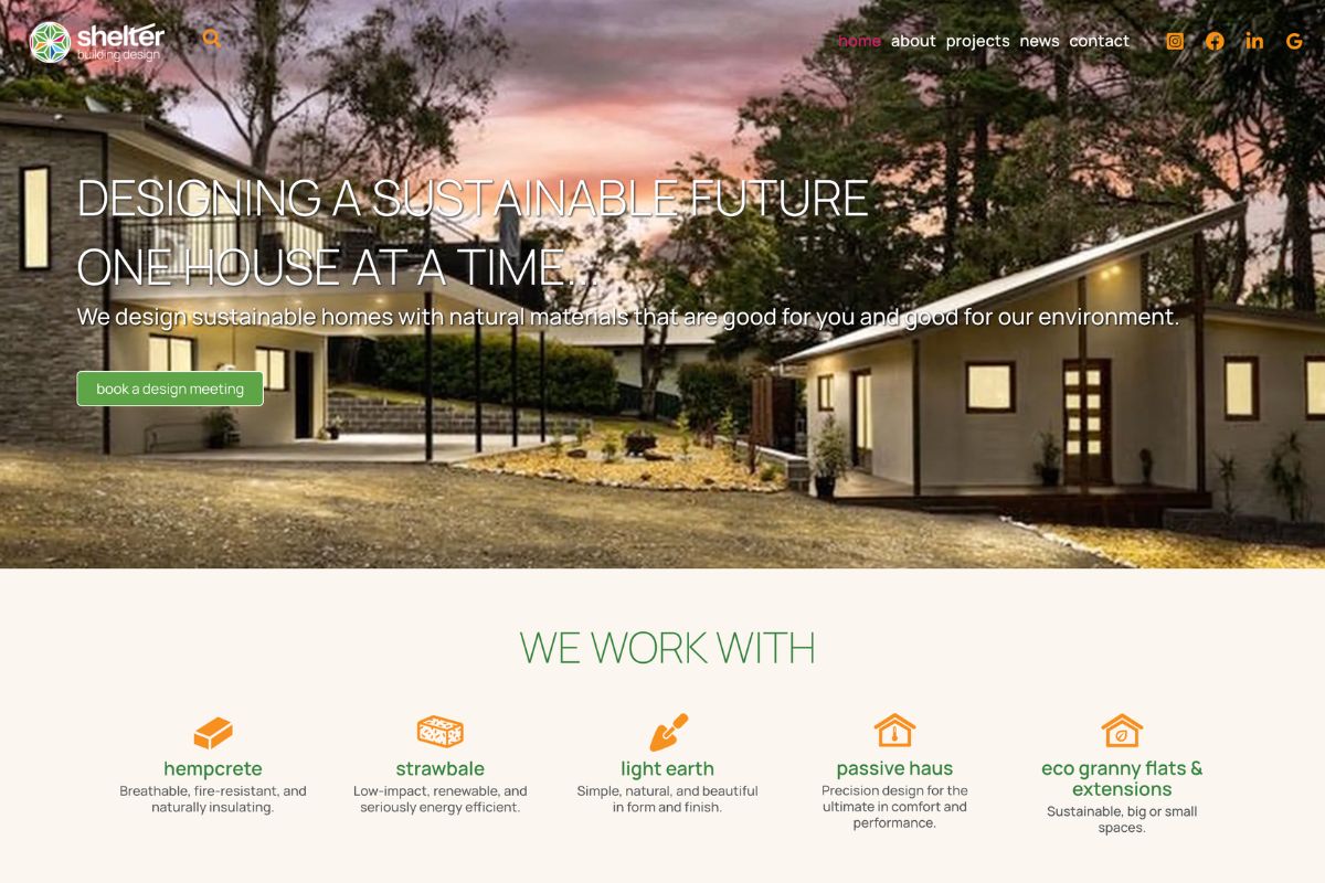 Shelter Building Design's website 