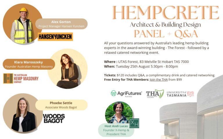 Hempcrete Design Panel Tasmania: Architect & Building Design Panel + Q&A. 25 Aug